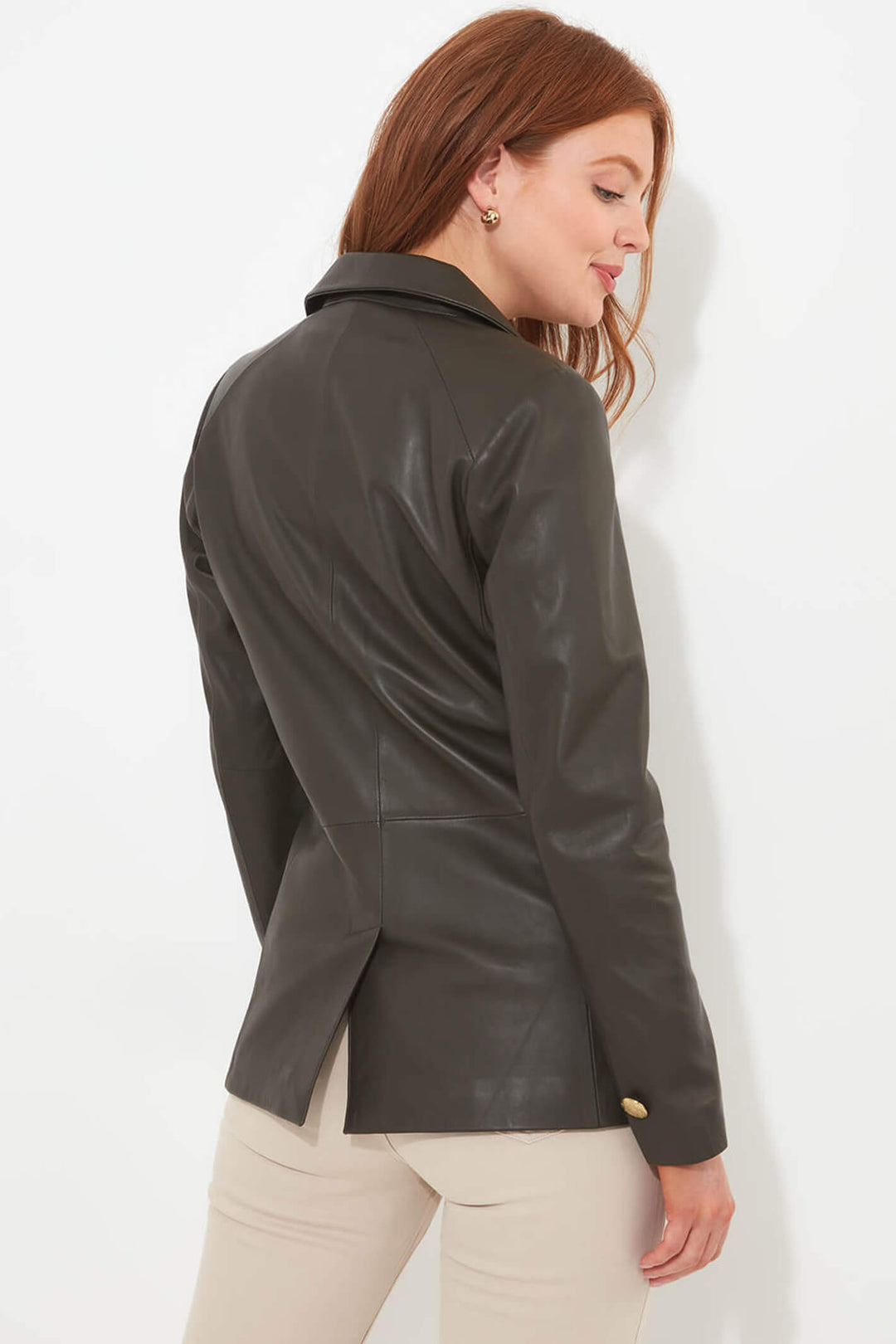 Joe Browns WL059 Olive Green Lavish Leather Blazer - Experience Boutique