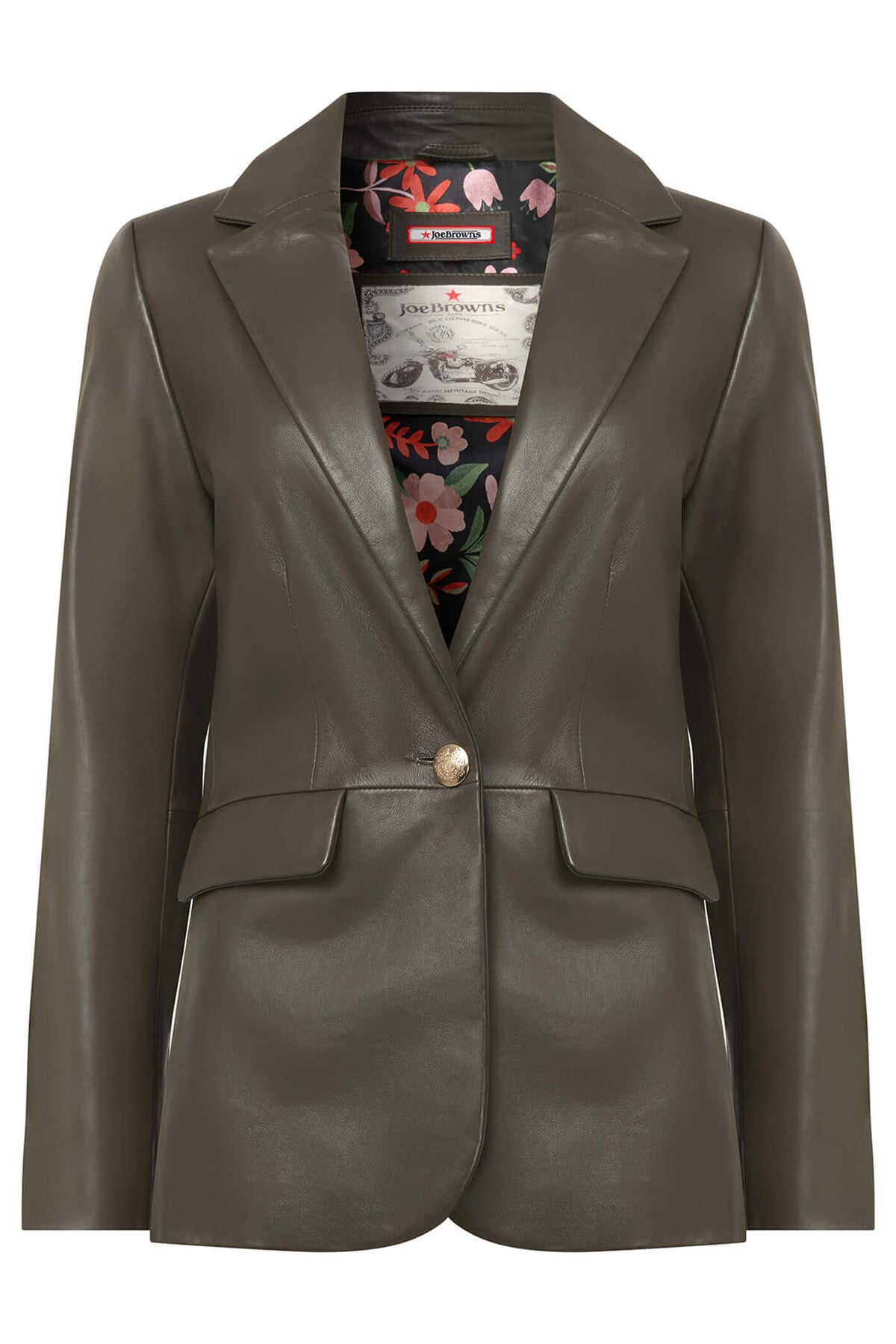 Joe Browns WL059 Olive Green Lavish Leather Blazer Experience Boutique