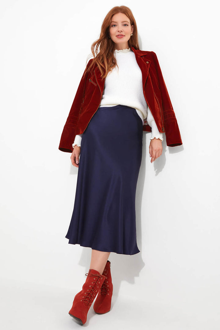 Joe Browns WS388 Midnight Midi Satin Skirt - Experience Boutique