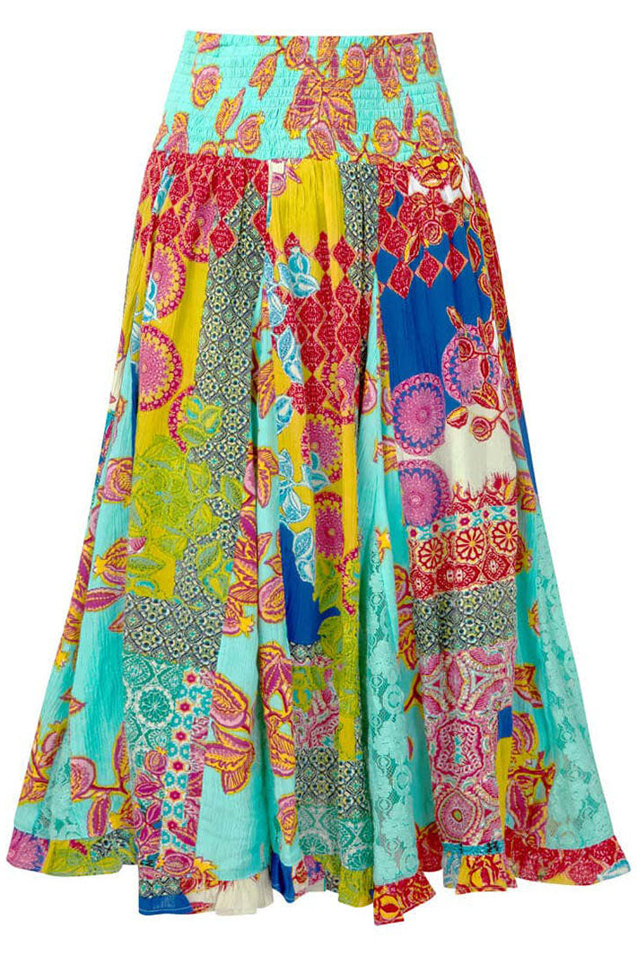 Joe Browns WS414 Joe's Favourite Printed Blue Skirt - Experience Boutique