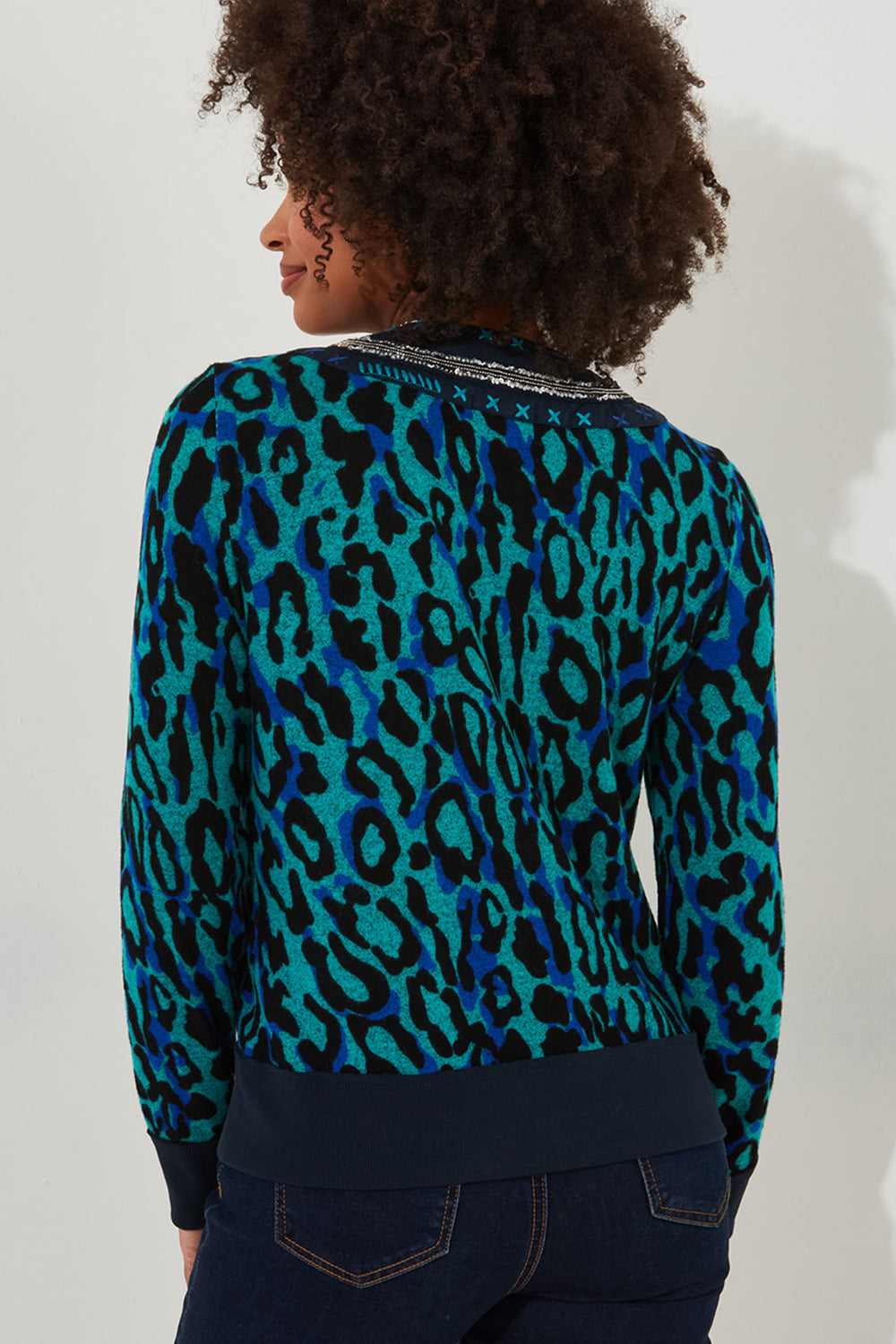 Joe Browns WU123 Blue All The Fun Jersey Cardigan - Experience Boutique