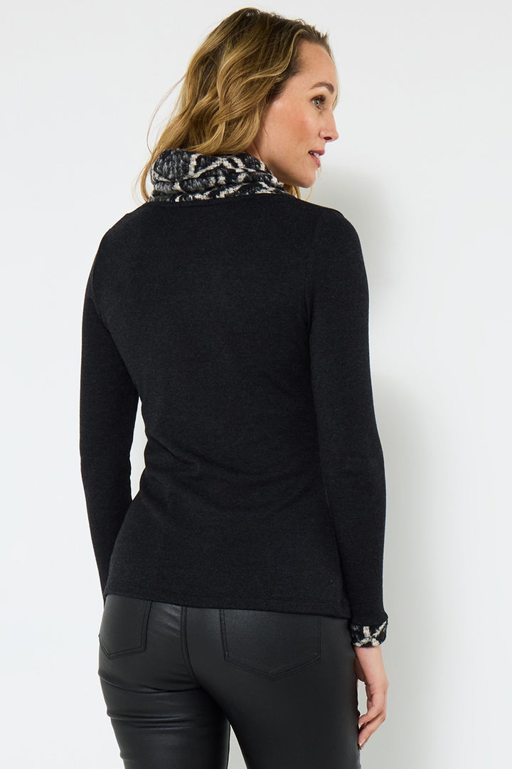 Joe Browns WU247A Black Super Soft Cowl Neck Top