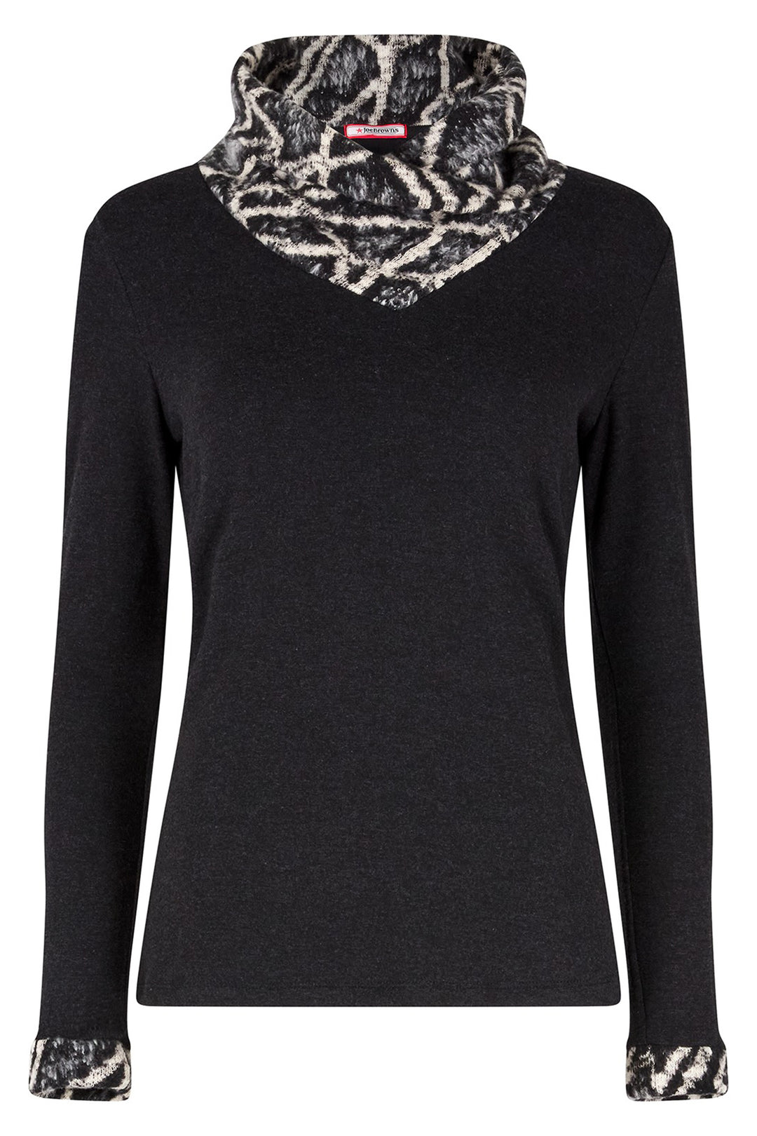 Joe Browns WU247A Black Super Soft Cowl Neck Top