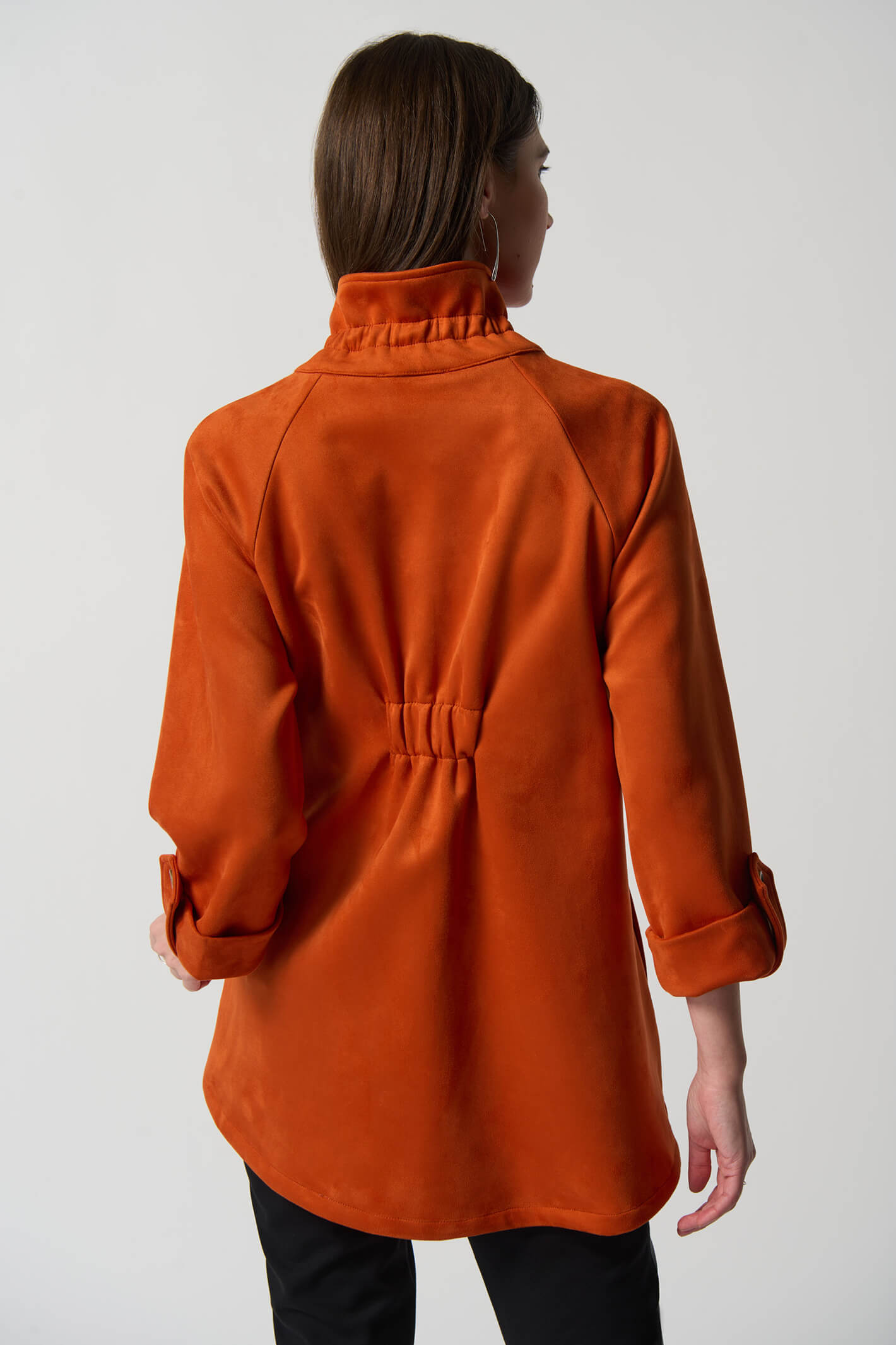 Joseph Ribkoff 233198 Tandoori Orange Faux Suede Jacket