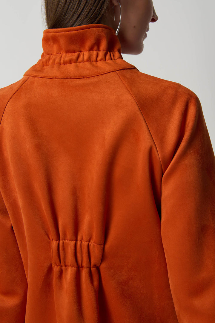Joseph Ribkoff 233198 Tandoori Orange Faux Suede Jacket - Experience Boutique
