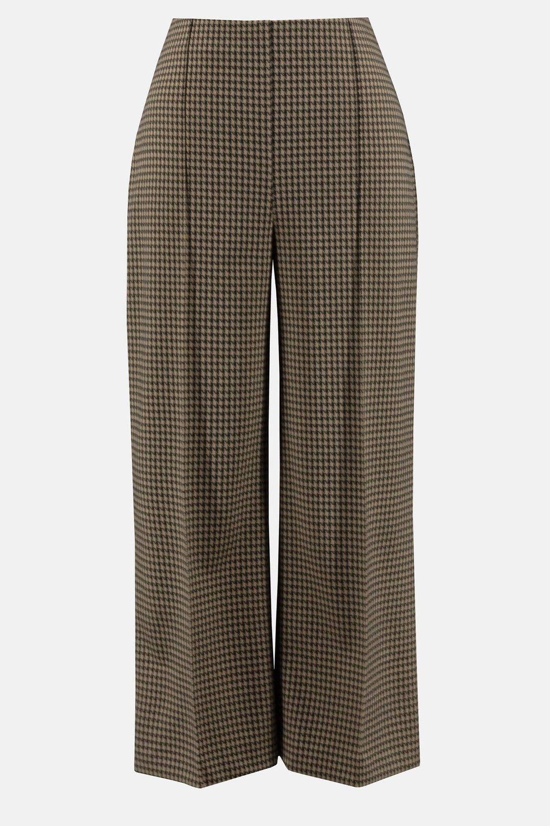 Joseph Ribkoff 233249 Black & Brown Houndstooth Wide Leg Trousers - Experience Boutique