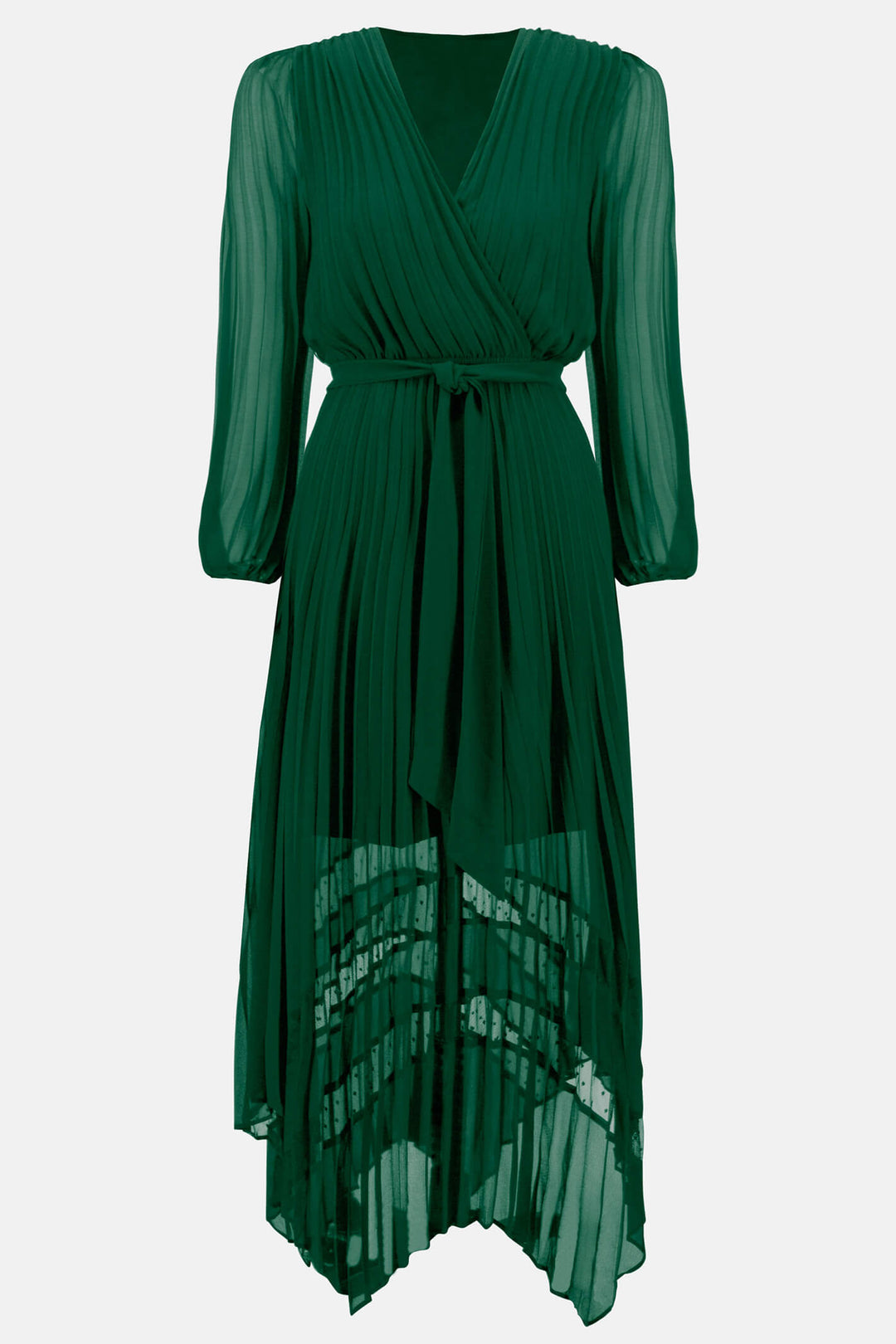 Joseph Ribkoff 233708 Emerald Green Pleated Dress - Experience Boutique