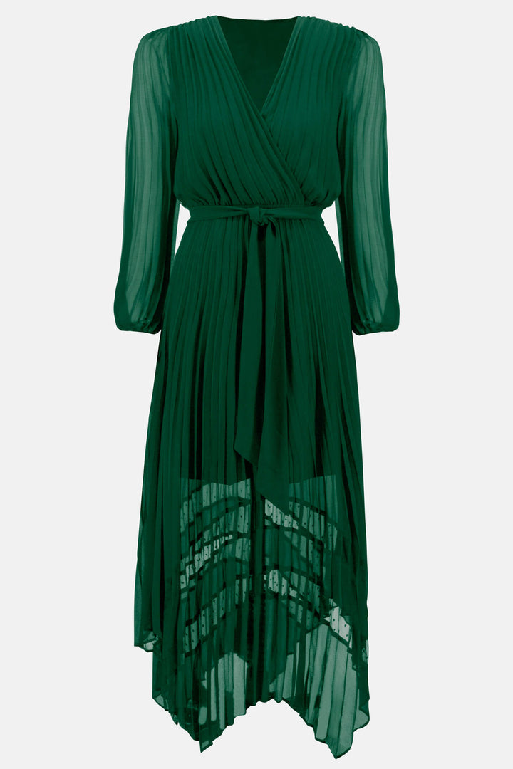 Joseph Ribkoff 233708 Emerald Green Pleated Dress - Experience Boutique