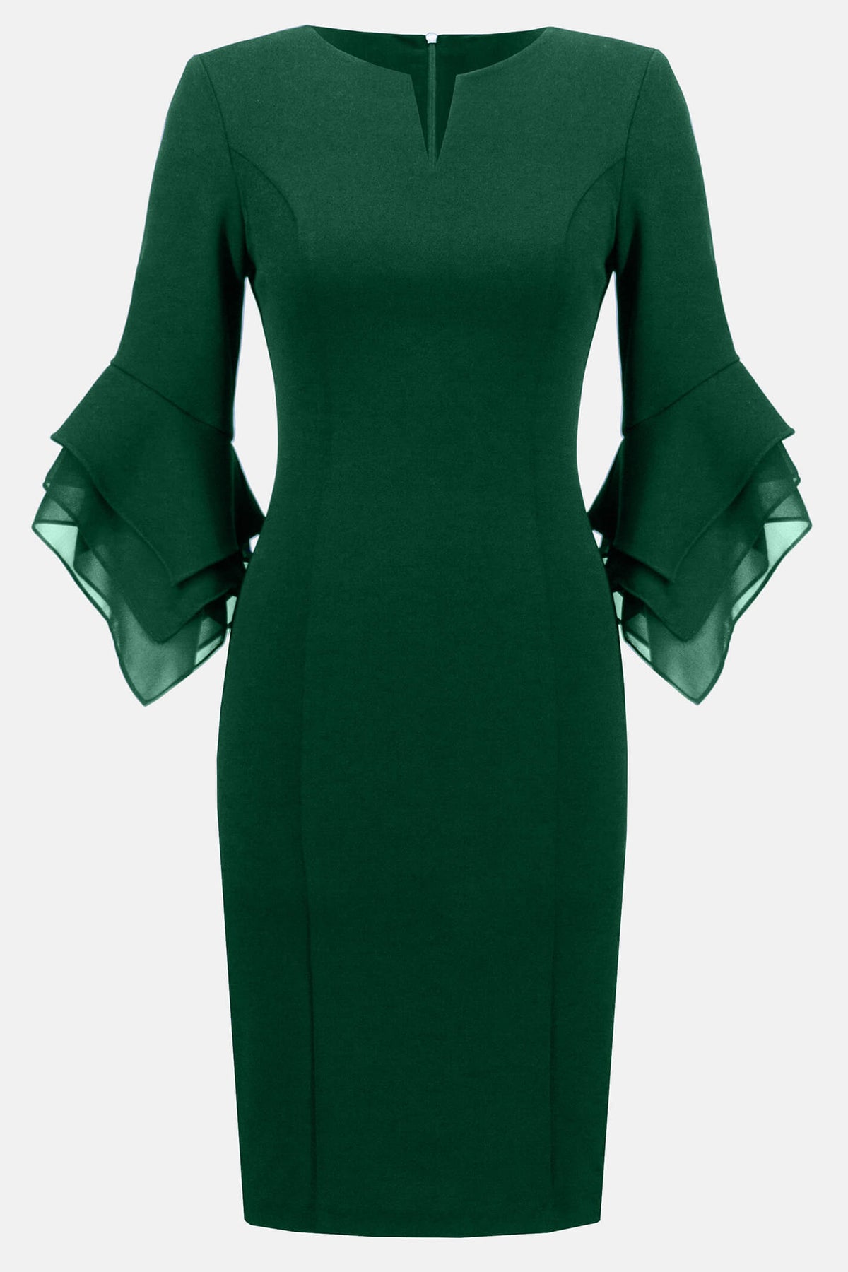 Joseph Ribkoff 233771 Emerald Green Ruffle Sleeve Cocktail Dress ...