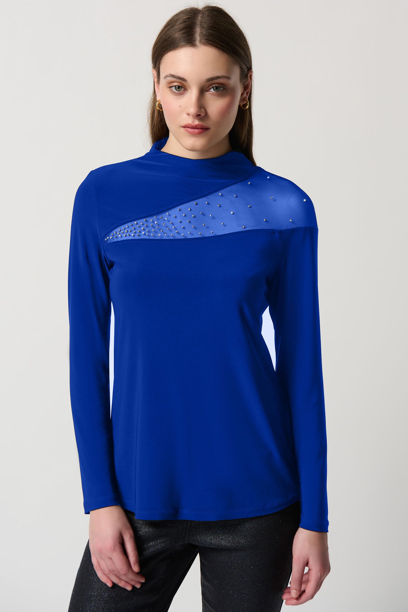 High neck hotsell embellished top