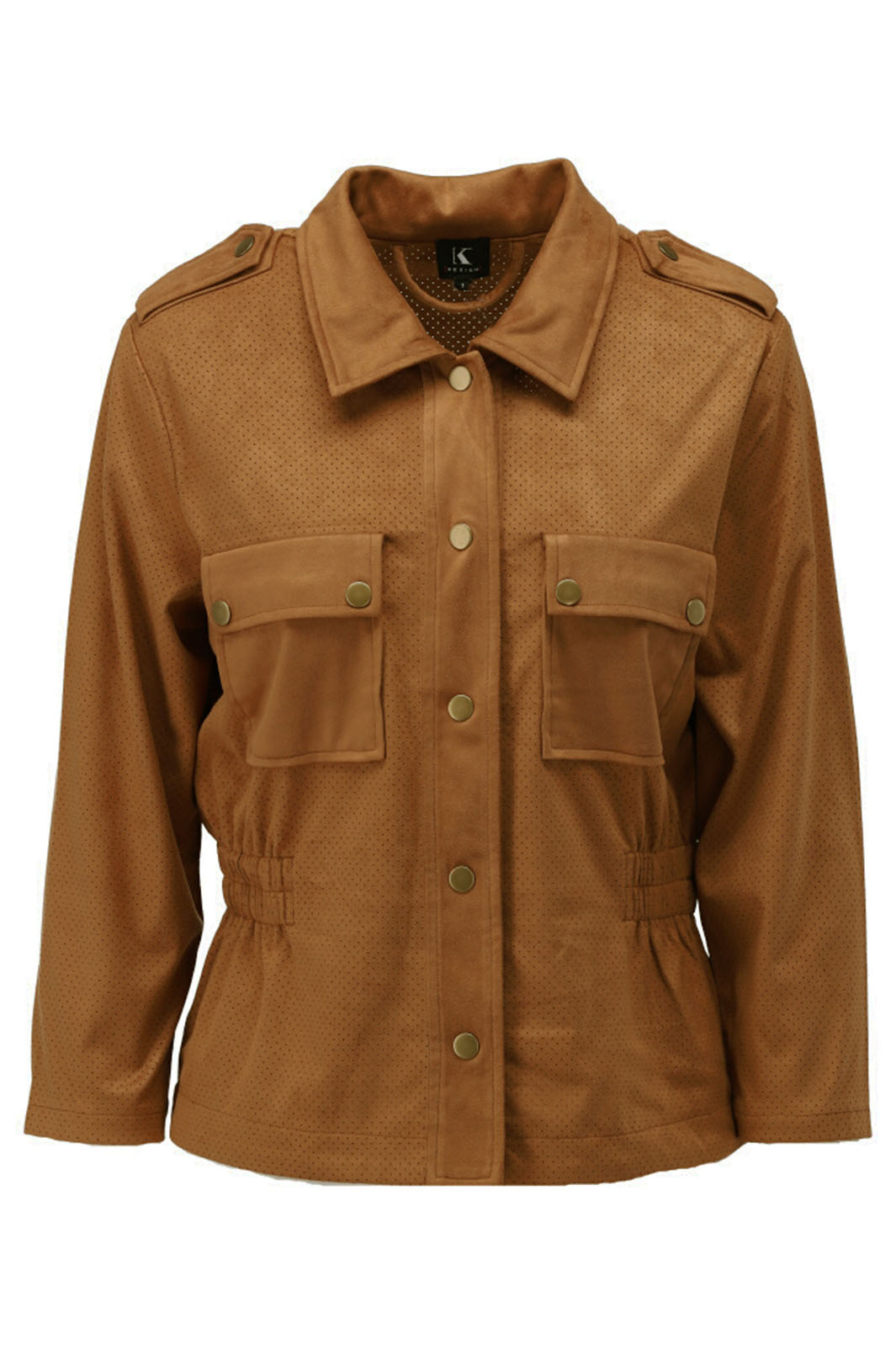 K Design Y910 Brown Toffee Suede Look Jacket - Experience Boutique