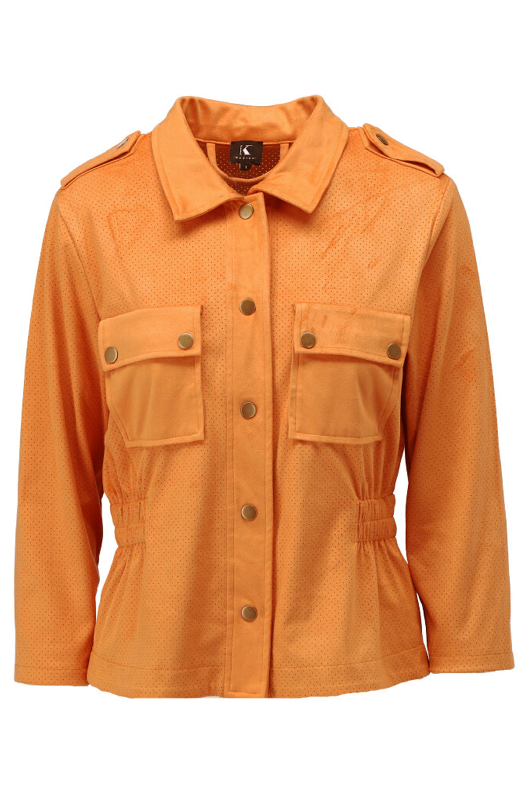 K Design Y910 Orange Marmalade Suede Look Jacket - Experience Boutique