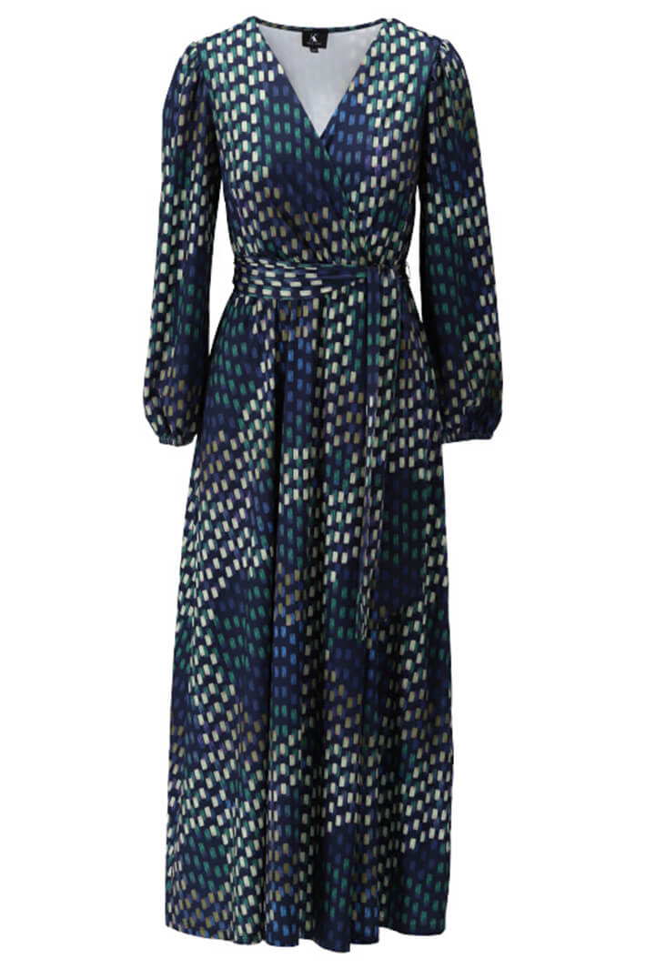 K Design X365 Blue Print Cross Over Maxi Dress - Experience Boutique
