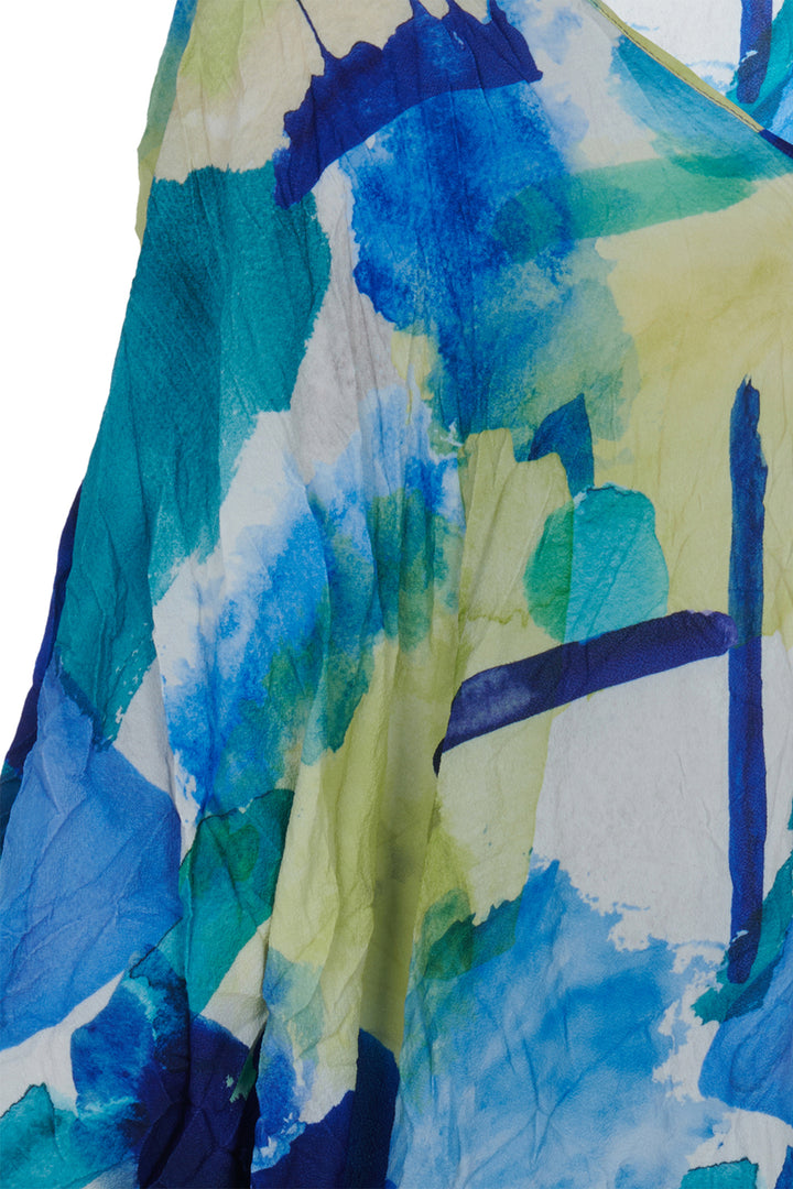 Kozan Dress Nile Albers Blue Lime Print CR-1503 - Experience Boutique