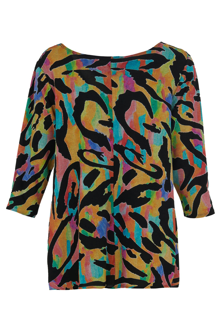 Kozan Top Juliette Bead Black Multicolour Print TS-4145 - Experience Boutique