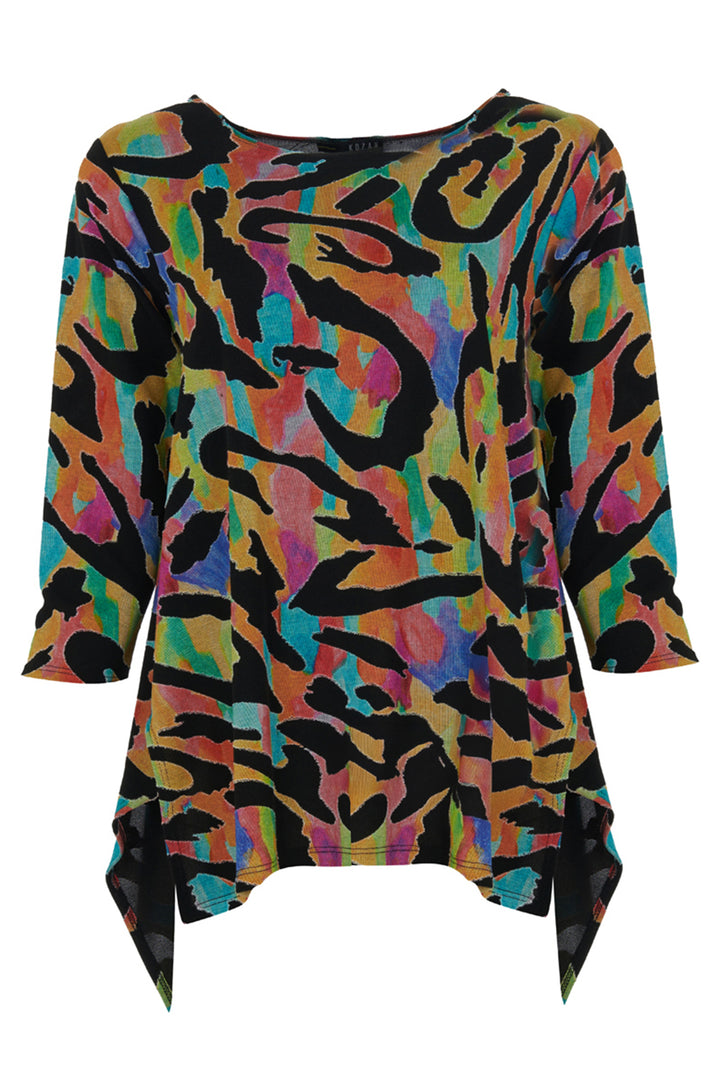Kozan Top Juliette Candy Black Multicolour Print TS-4145 - Experience Boutique