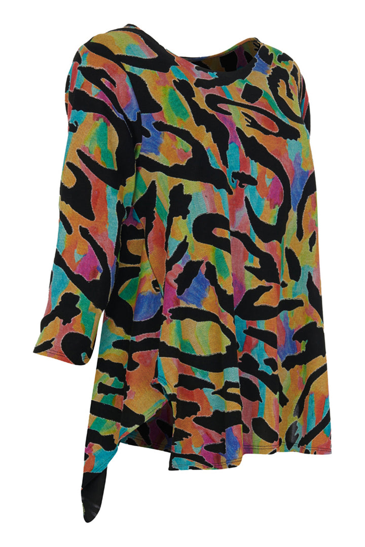 Kozan Top Juliette Candy Black Multicolour Print TS-4145 - Experience Boutique