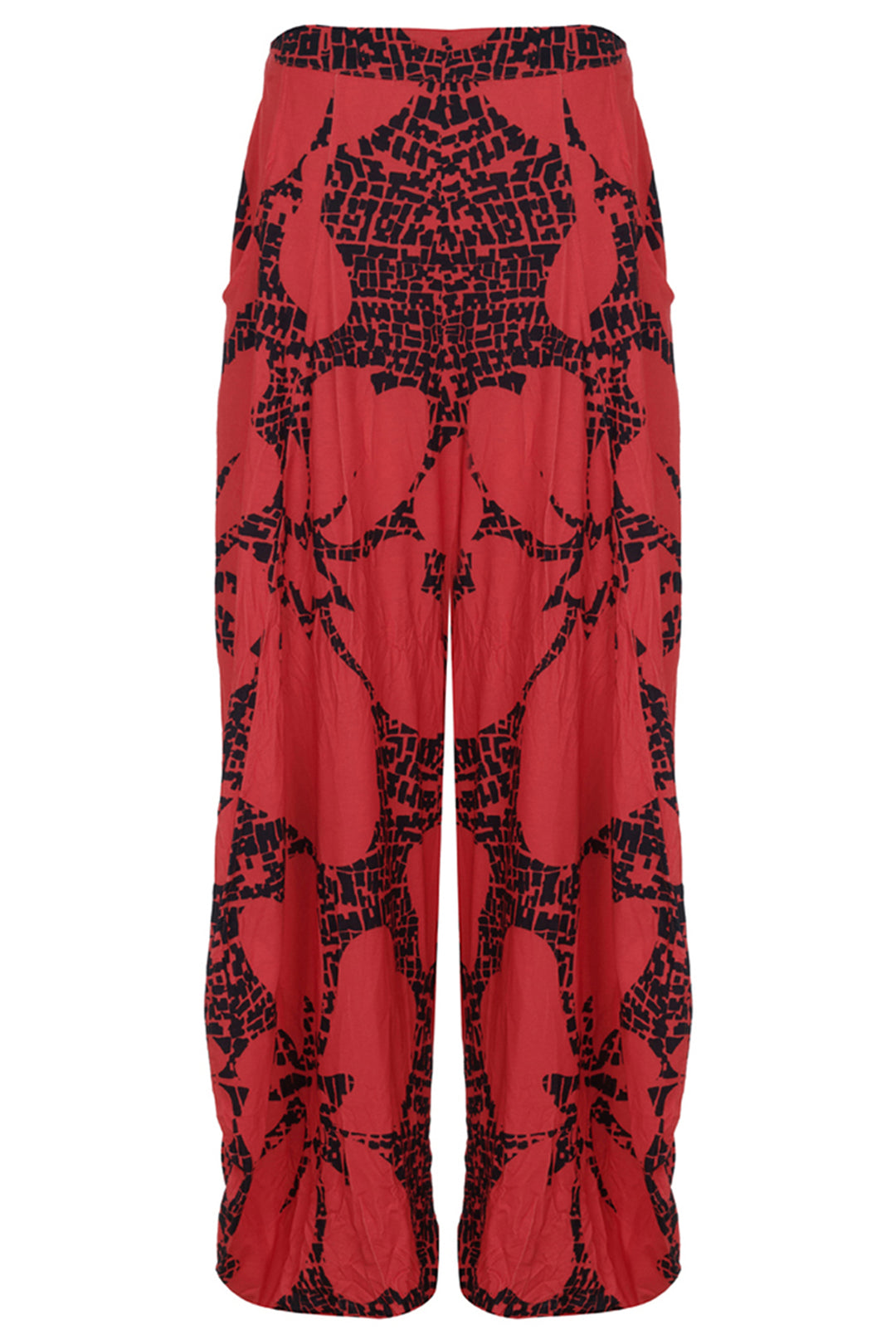 Kozan Trousers Jade Hibiscus Red Print CV-3911 - Experience Boutique