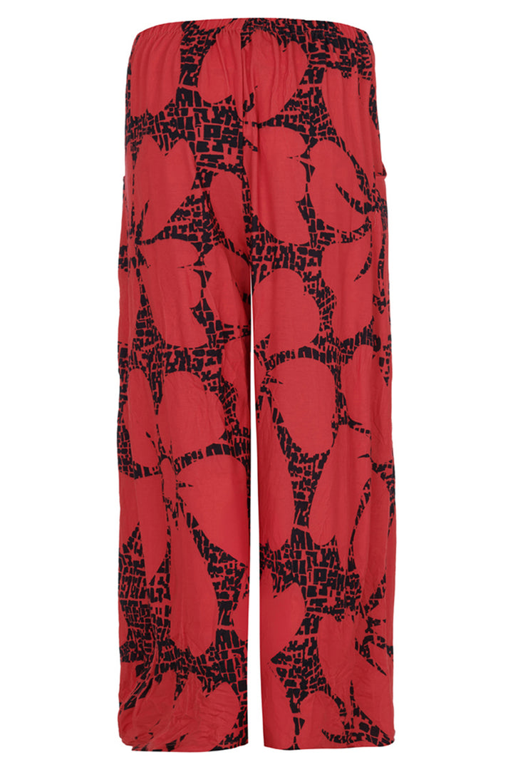 Kozan Trousers Jade Hibiscus Red Print CV-3911 - Experience Boutique