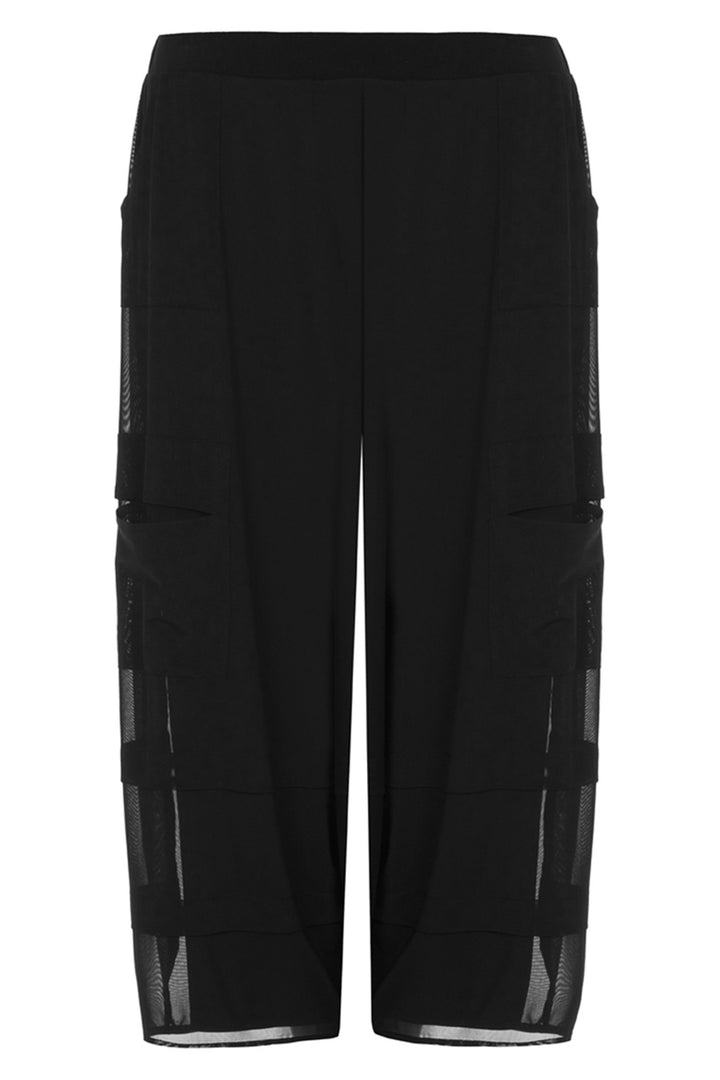 Kozan Cropped Trousers Mello Black Mesh Overlay SH-3763 - Experience Boutique