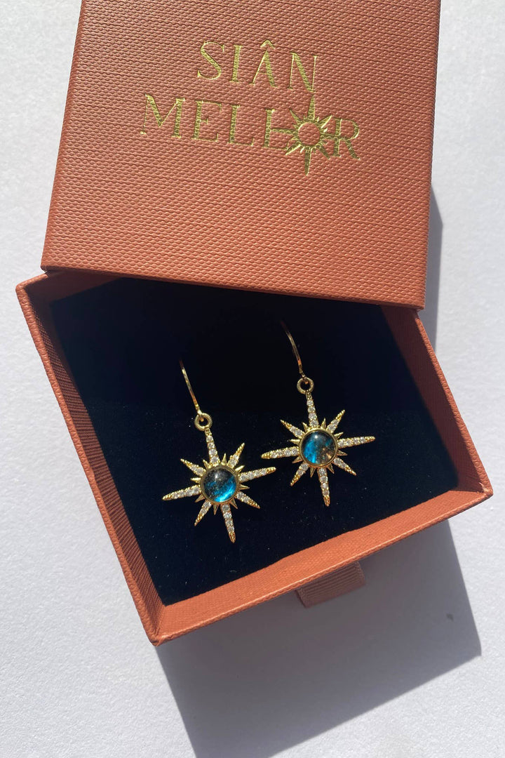 Large Star Huggie Hoop Earrings - 18k Gold Plated Stainless Steel