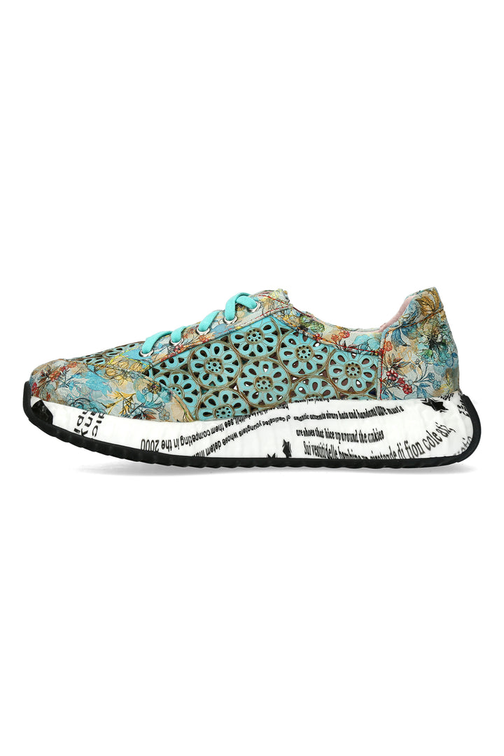 Laura Vita BURTON 47 Turquoise Print Trainers 000772318A8