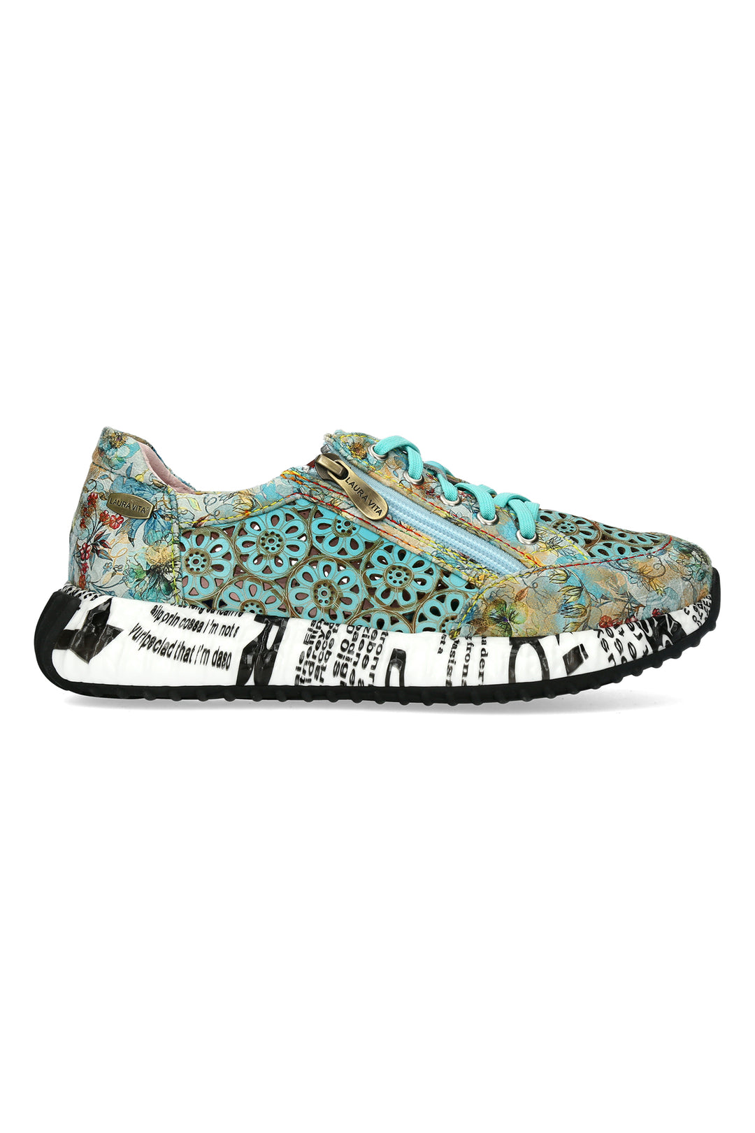 Laura Vita BURTON 47 Turquoise Print Trainers 000772318A8