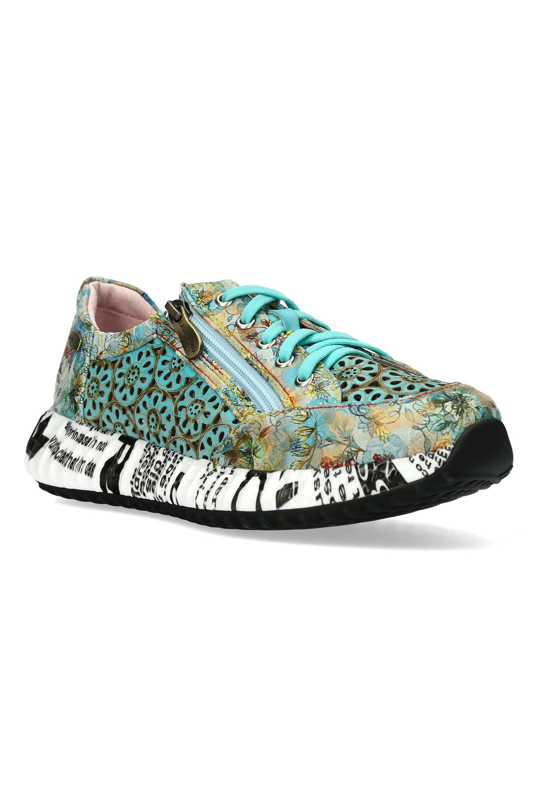 Laura Vita BURTON 47 Turquoise Print Trainers 000772318A8