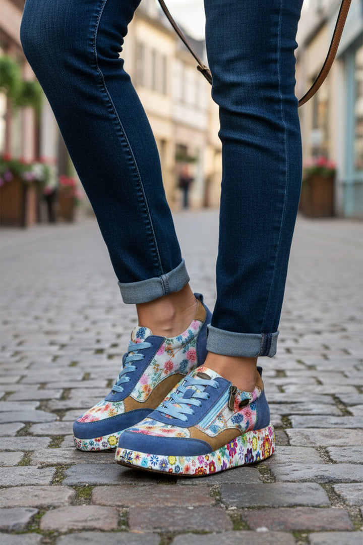 Laura Vita NIKITO 62 Cobalt Blue Print Trainers 000779727A8