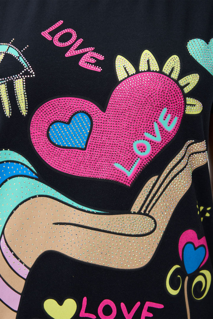 Leo & Ugo Black Love T-Shirt TEK888 - Experience Boutique