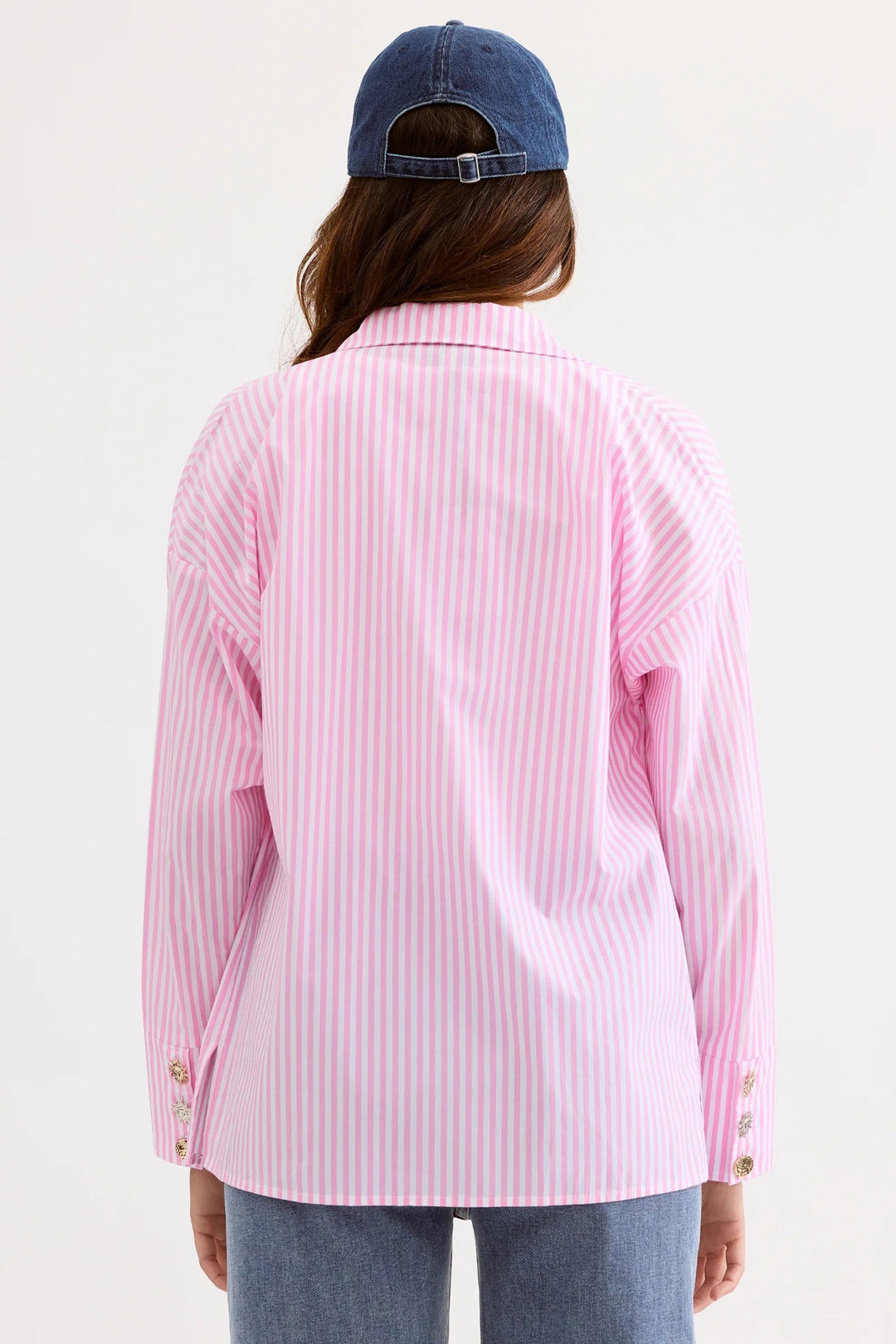 Leo &amp; Ugo JE904 Pink Stripe Blouse