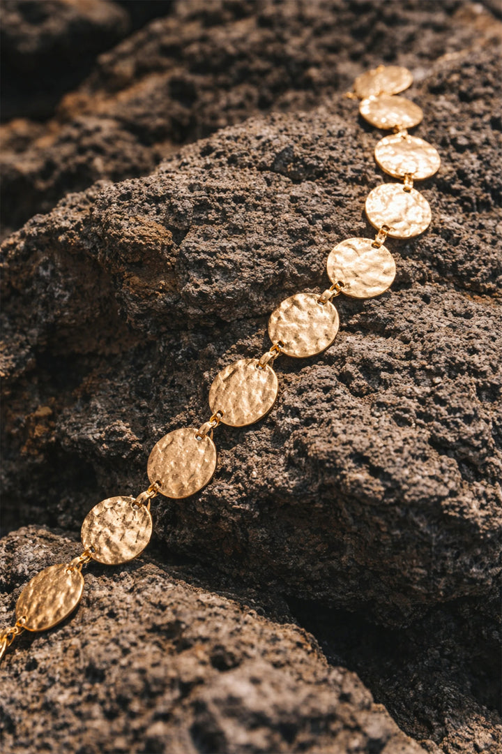 Leo &amp; Ugo KEC071 Gold Colour Disc Chain Belt