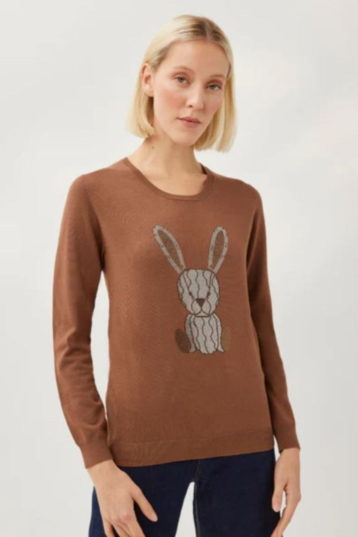 Leo & Ugo KH205 Brown Diamante Bunny Jumper