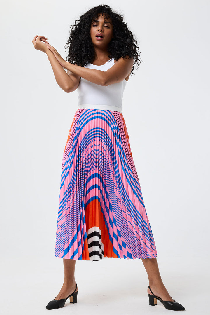 Leo & Ugo Pink Arch Pleated Skirt KEJ860 - Experience Boutique