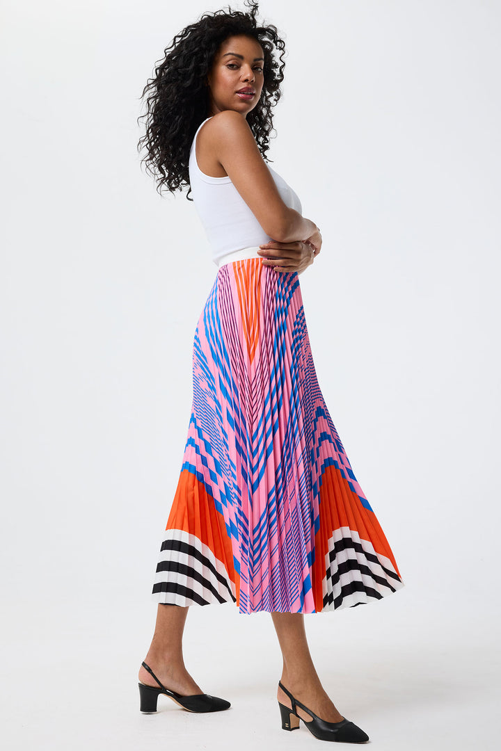 Leo & Ugo Pink Arch Pleated Skirt KEJ860 - Experience Boutique