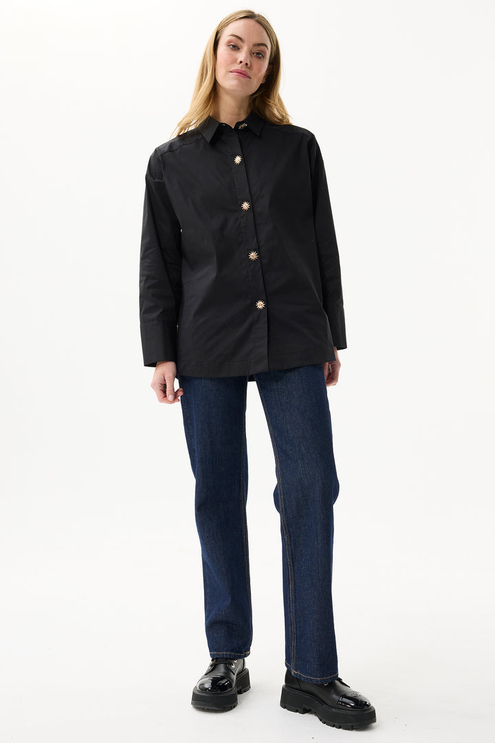 Leo & Ugo Shirt JW813 Black Sun Button Shirt
