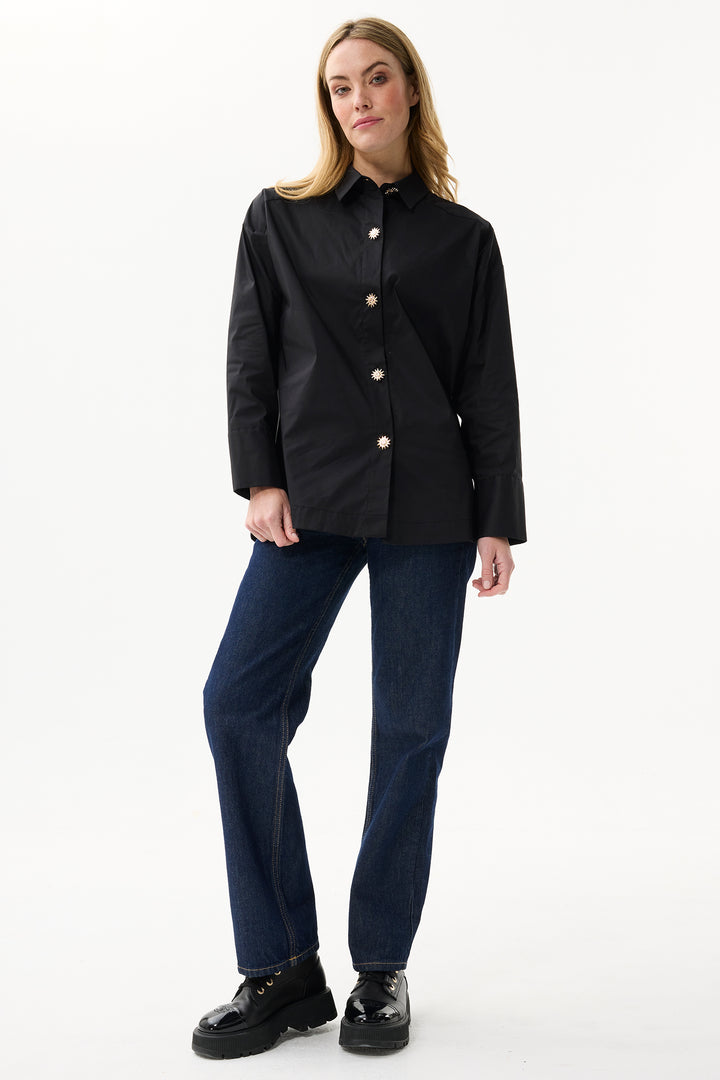 Leo & Ugo Shirt JW813 Black Sun Button Shirt