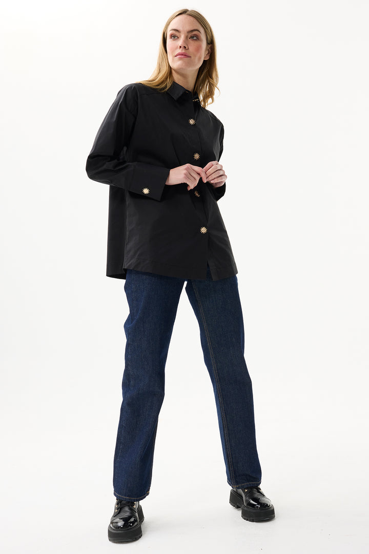 Leo & Ugo Shirt JW813 Black Sun Button Shirt