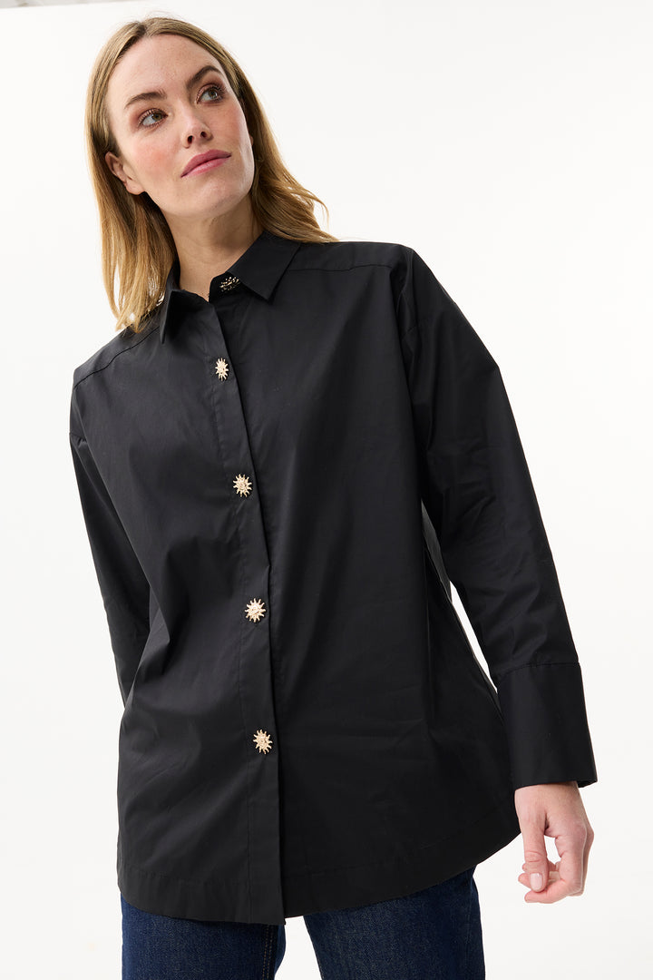 Leo & Ugo Shirt JW813 Black Sun Button Shirt