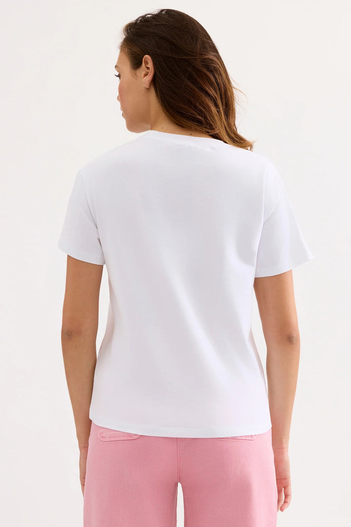 Leo &amp; Ugo TEK074 White Limoncello Print T-Shirt
