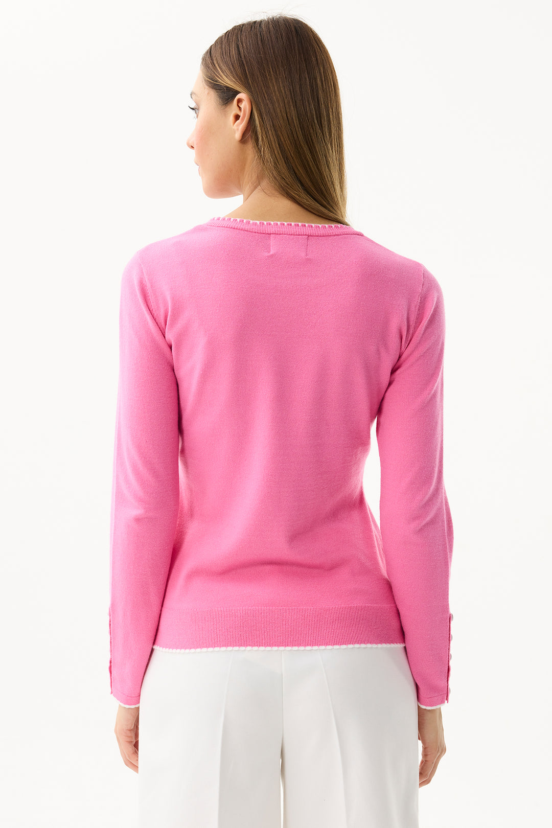 Leo & Ugo Top AW124 Pink Bow Design Jumper