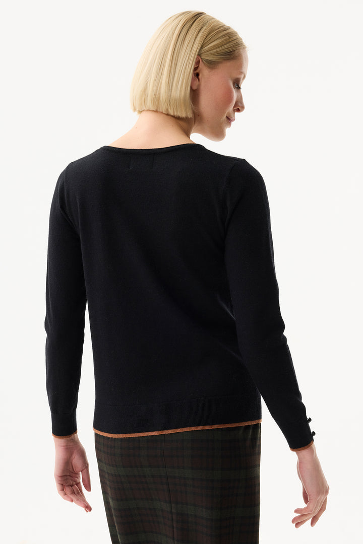 Leo & Ugo Top AW132 Black Polka Dot Terrier Design Jumper