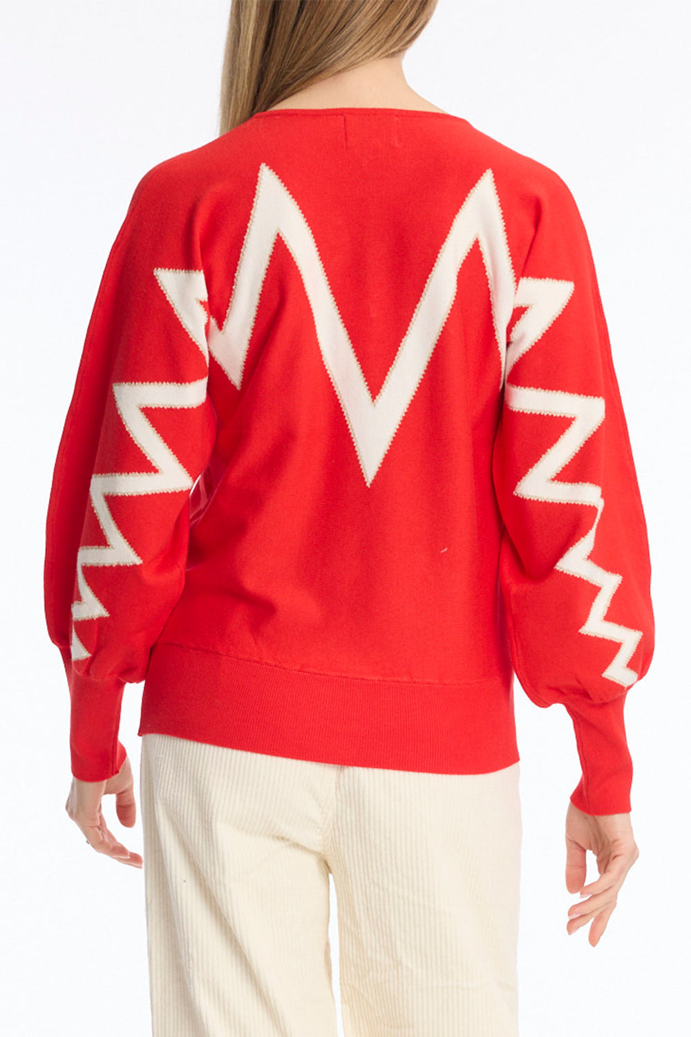 Leo & Ugo BH715 Red V-Neck Jumper, back view