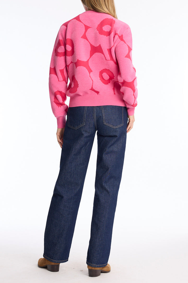Leo &amp; Ugo CH776 Pink Floral Jumper, back full length