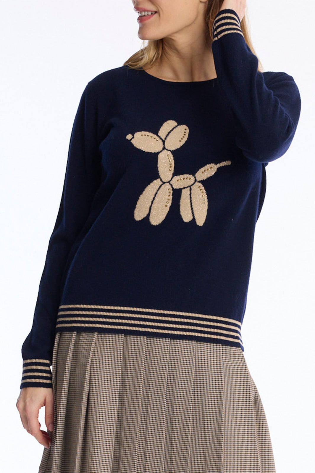 Leo &amp; Ugo HH353 Navy Jumper, front view