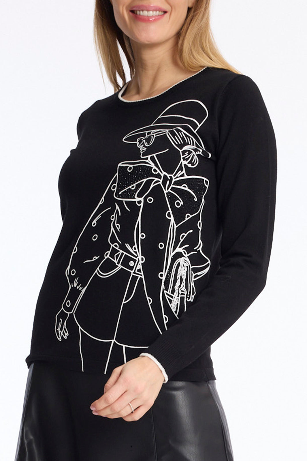 Leo &amp; Ugo JH500 Black Jumper, front view