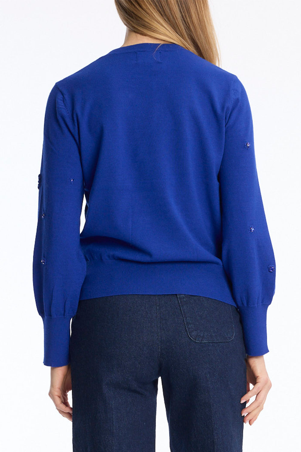 Leo & Ugo KH047 Cobalt Blue Embellished Jumper, back view