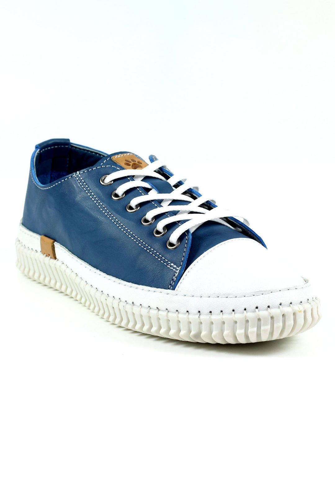 Lunar FLD105 Lazy Dogz Truffle Blue Leather Shoes - Experience Boutique