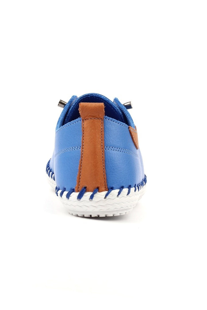 Lunar FLE030 Azure Blue St Ives Leather Plimsolls