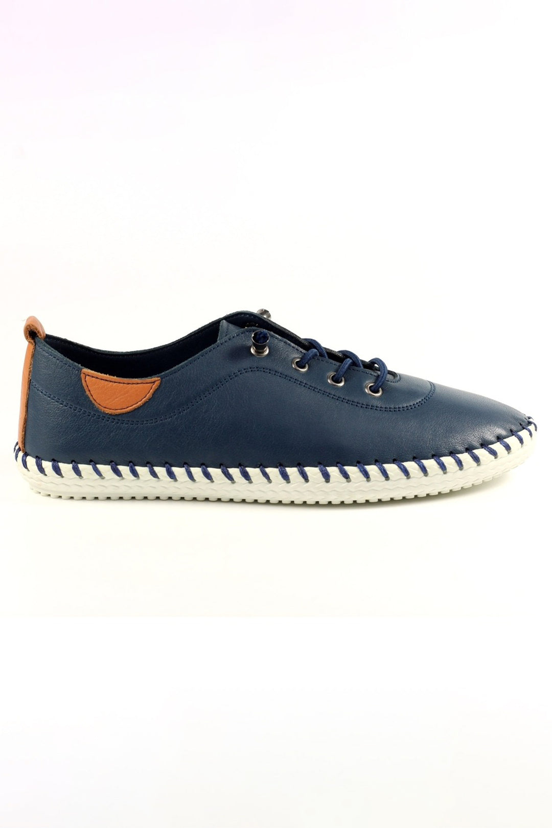 Lunar FLE030 Navy St Ives Leather Plimsolls